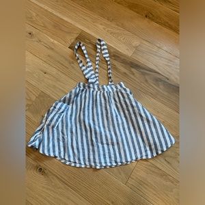 Fin & Vince Girls Suspender Skirt Blue / White Stripe Size 4/5
